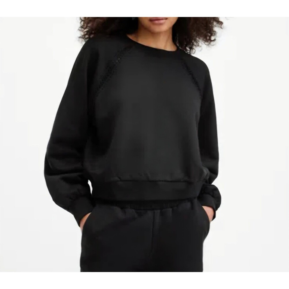 Tahari Women's Plus 1X Black Round Neck Lightweight Pullover Sweatshirt EUC